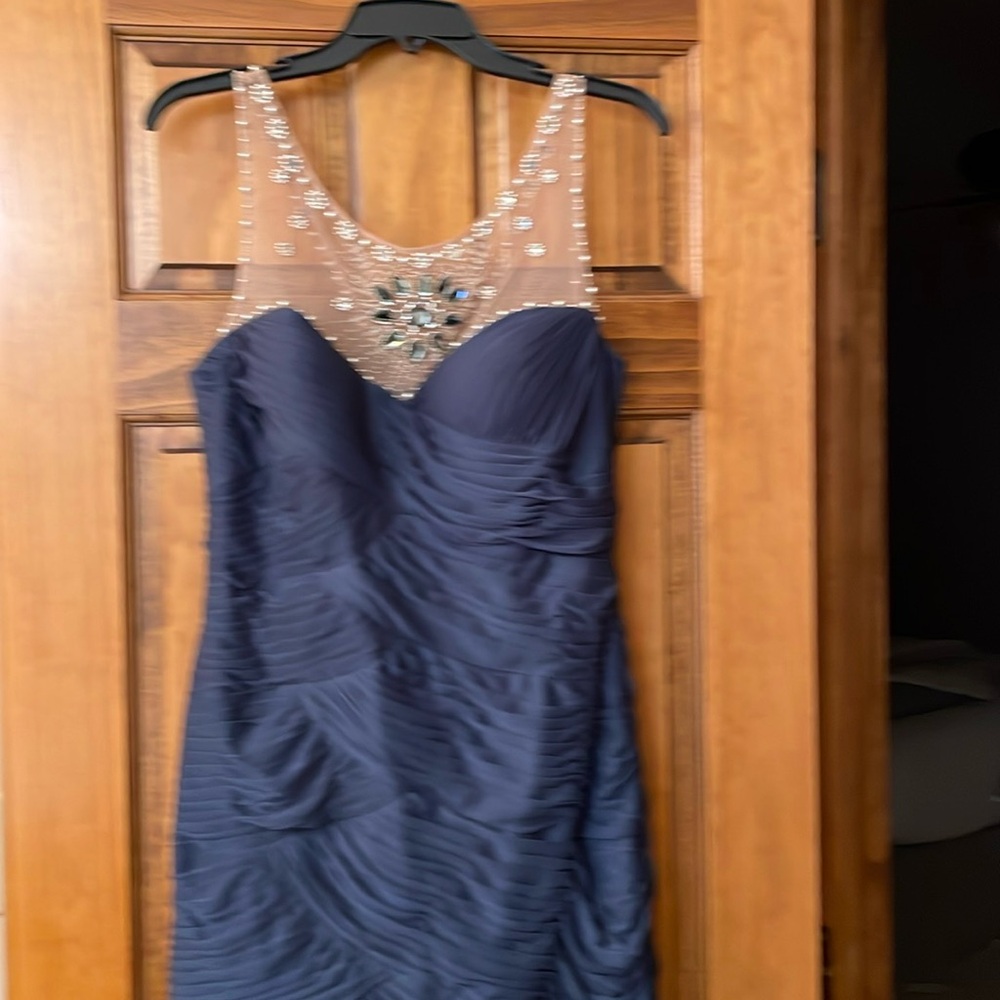 Elegant Navy Blue Evening Dress